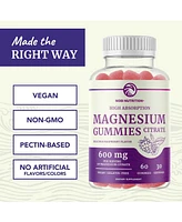 Magnesium Citrate Gummies, Absorption Magnesium for Calm, Relaxation & Digestion, Raspberry Flavor, Nobi Nutrition, 60ct