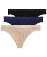 Lauren Ralph Monogram Mesh Jacquard Thong 3-Pack Underwear, 4L0184