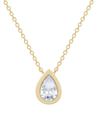 Diamond Pear Bezel Pendant 18" Necklace (1/3 ct. t.w.) in 14k Gold