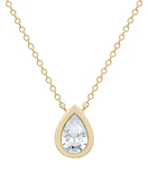 Diamond Pear Bezel Pendant 18" Necklace (1/3 ct. t.w.) in 14k Gold