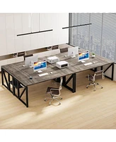 Tribesigns 63 inches Computer Desk with Bottom Storage Shelf Home Office Writing Table for Workstation, Cabinet not Included