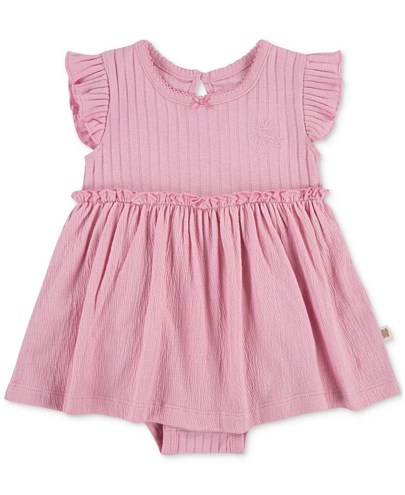 Huggies Baby Girls Cotton Flutter-Sleeve Dress, 3 Piece Set