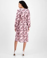 Boss Orange Women's Printed Long-Sleeve Fit & Flare Dress