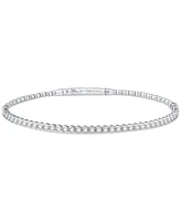 Diamond Half Bezel Flexible Bangle Bracelet (1/2 ct. t.w.) in 10k White Gold
