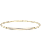Diamond Double Row Pave Flexible Bangle Bracelet (1/2 ct. t.w.) in 10k Gold