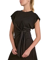 Elan Women's Side Tie Cotton Mini Dress