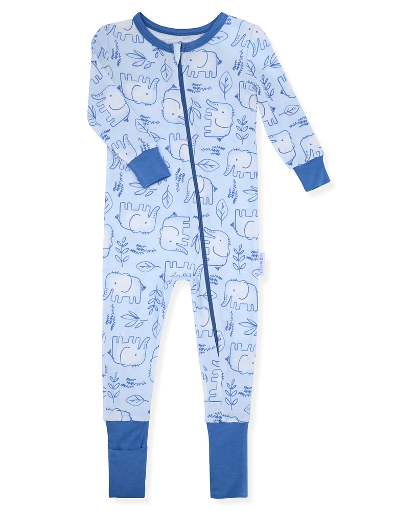 Max & Olivia Baby Boys Print Coverall with Convertible Foot