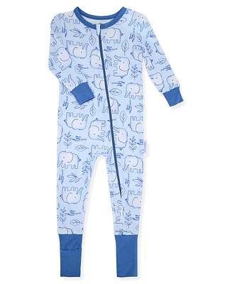 Max & Olivia Baby Boys Print Coverall with Convertible Foot