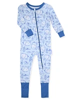 Max & Olivia Baby Boys Print Coverall with Convertible Foot