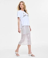 Bar Iii Womens Bikini Graphic T Shirt Sequin Skirt Exclusively At Macys
