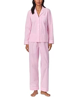 Lauren Ralph Lauren Women's Long-Sleeve Notched-Collar Pajama Set