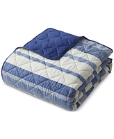 Seventh Studio Blue Stripe Pinsonic Microfiber -Pc. Quilt Set