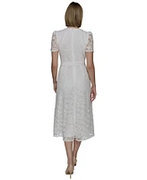 Karl Lagerfeld Paris Women's Lace Keyhole Midi Dress