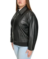 Levi's Plus Faux Leather Dad Bomber Jacket