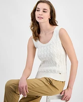Tommy Hilfiger Women's Cotton Cable-Knit Sweater Tank Top