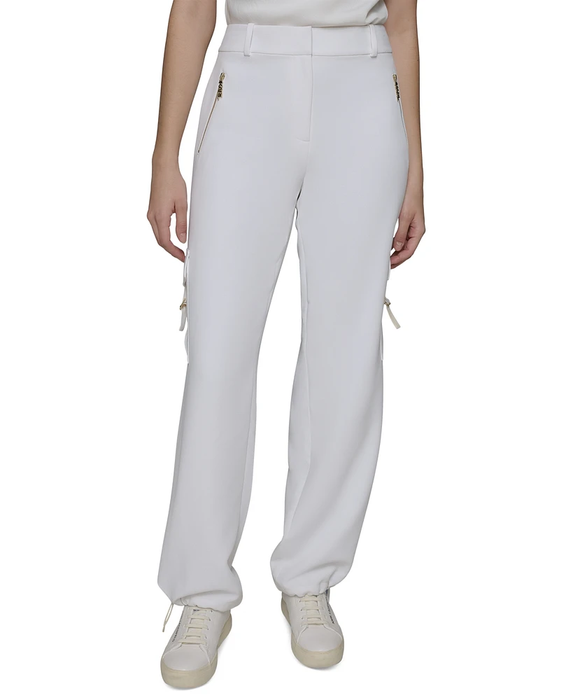 Karl Lagerfeld Paris Women's Adjustable Bungee-Hem Cargo Pants