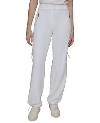 Karl Lagerfeld Paris Women's Adjustable Bungee-Hem Cargo Pants