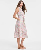 Tommy Hilfiger Women's Floral Lace-Trim Shirtdress