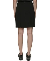 Karl Lagerfeld Paris Women's Pleated Zip-Pocket Mini Skirt