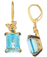 Le Vian Multi-Gemstone (16-3/4 ct. t.w.) & Vanilla Diamonds (1/10 ct. t.w.) Drop Earrings in 14k Gold