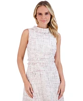 Eliza J Women's Frayed-Edge Roll-Collar Sleeveless Dress