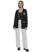 Karl Lagerfeld Paris Women's Varsity Patch Cardigan