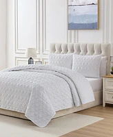 Seventh Studio Leaf Solid Pinsonic Microfiber -Pc. Quilt Set