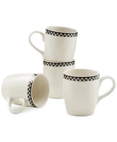 MacKenzie-Childs Courtly Check Everyday Mugs, Set of 4