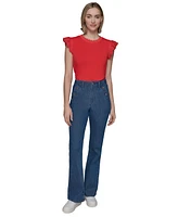 Karl Lagerfeld Paris Women's Nautical Sparkle-Button Jeans