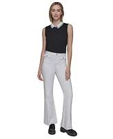 Karl Lagerfeld Paris Women's Patch Pocket Flare-Leg Jeans