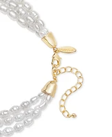 Style & Co Gold-Tone Disc Pendant Beaded Imitation Pearl Multi-Row Necklace, 18" + 3" extender, Exclusively at Macy's