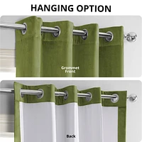 Half Price Drapes Basque Green Grommet Signature Velvet Blackout Curtain