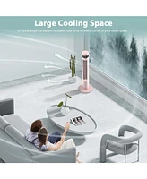 Kismile Tower Fan Portable Electric Oscillating Quiet Cooling Remote Control Standing Bladeless Floor Fans 3 Speeds Wind Modes Timer Bedroom Offic