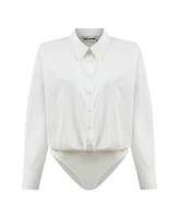 Nocturne Women's Shirt Collar Bodysuit