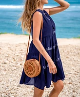 Women's Desert Moon Blue Mini Beach Dress