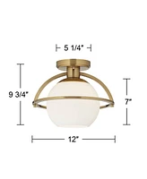 Possini Euro Oblys 12" Wide Warm Brass Ceiling Light - Possini Euro Design