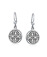 Bling Jewelry Ancient Viking Celtic Knot Dangle Earrings in Oxidized Sterling Silver