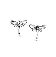 Bling Jewelry Dragonfly Firefly Filigree Stud Earrings in Sterling Silver - Tiny Nature Insects