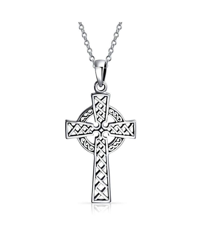 Bling Jewelry Viking Love Knot Celtic Cross Pendant Necklace Sterling Silver