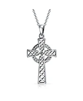 Bling Jewelry Viking Love Knot Celtic Cross Pendant Necklace Sterling Silver