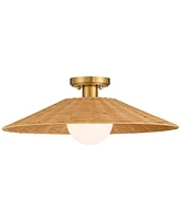 Possini Euro Gavin 22 3/4"W Brass and Rattan Ceiling Light - Possini Euro Design