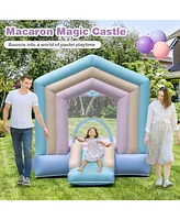 Inflatable Kids Bounce House with Slide & Basketball Hoop Fun Bouncy Castle for Parties & Playtime