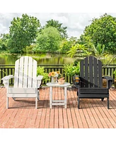 Gymax Patio Folding Adirondack Chair Weather Resistant Cup Holder Yard