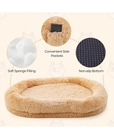 Washable Fluffy Human Dog Bed with Soft Blanket and Plump Pillow