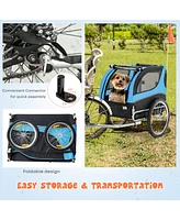 Dog Bike Trailer Foldable Pet Cart with 3 Entrances for Travel