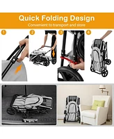 4-in-1 Double Pet Stroller with Detachable Carrier and Travel Carriage