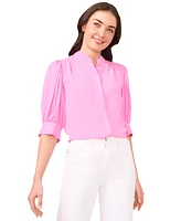 CeCe Women's 3/4-Sleeve Collared Button Down Blouse