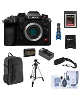 Panasonic Lumix GH7 Mirrorless Camera, Bundle with 128GB Memory Card, Al 3-Section Tripod, Shotgun Microphone and Backpack