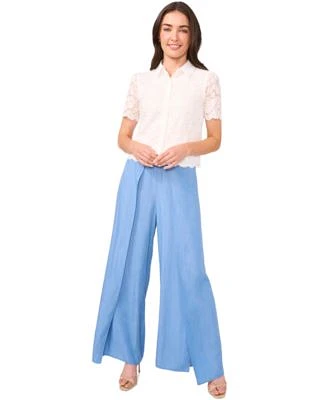 Cece Womens Lace Blouse Overlay Self Tie Pants