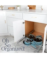 Pull Out Cabinet Organizer with Chrome Finish 28 x 21 In